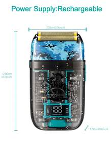 Vgr 刮鬍刀 往復式雙頭刮鬍刀 可充電 1200mah 120 分鐘工作時間 附旅行包 Led 數位電量顯示 Ipx5 防水 透明外觀 適合家庭旅行宿舍辦公車 V-352 - 無色 - 查看 8