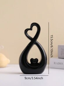 1pc Resin Creative Heart Shaped Home Decor Ornament For Display Cabinet, Wedding Party Decoration Best
