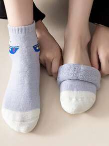 5pairs Plush Socks Warm Long Socks For Toddler Boys & Girls, Thickened Winter Floor Socks For Infants - Multicolor - View 4