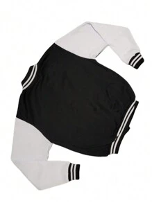 Chamarra beisbolera para caballero - Negro - Ver 4