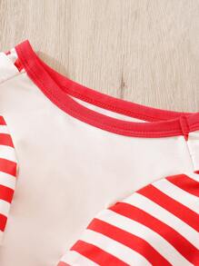 1 件條紋吊帶聖誕老人設計寵物衣服帶 3d 絨球