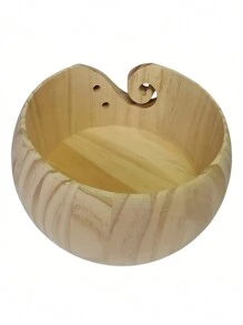 1 件木製紗線碗,帶蓋 Diy 紗線存儲容器,圓形紗線收納盒,帶孔針織羊毛收納籃,手工工藝鉤針套件收納盒,非常適合母親禮物 - 卡其色 - 查看 3