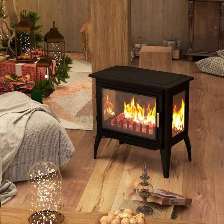 HOMCOM 24 Electric Fireplace Stove with Realistic Flame, 1000W/1500W |  SHEIN USA