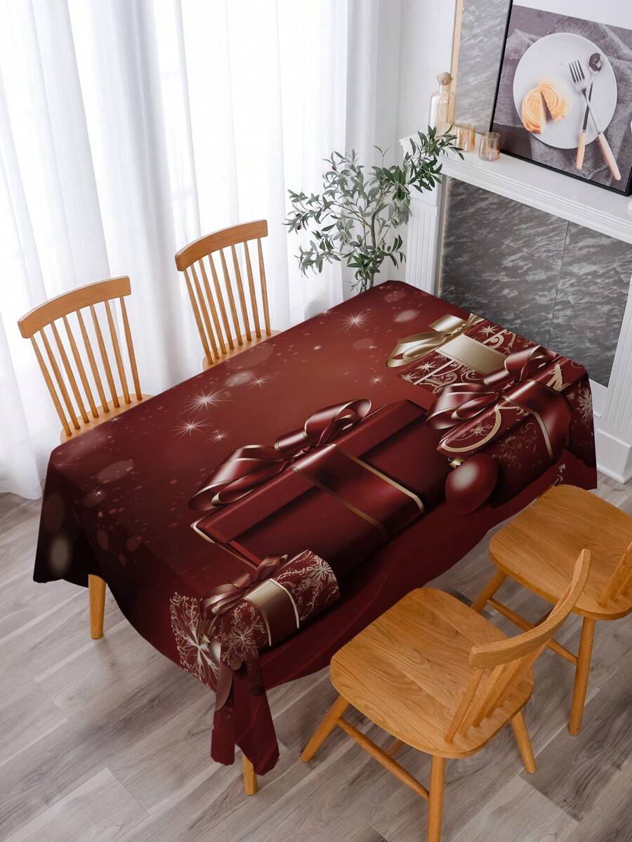 1pc Christmas Theme Printed Tablecloth - colourful - View 1
