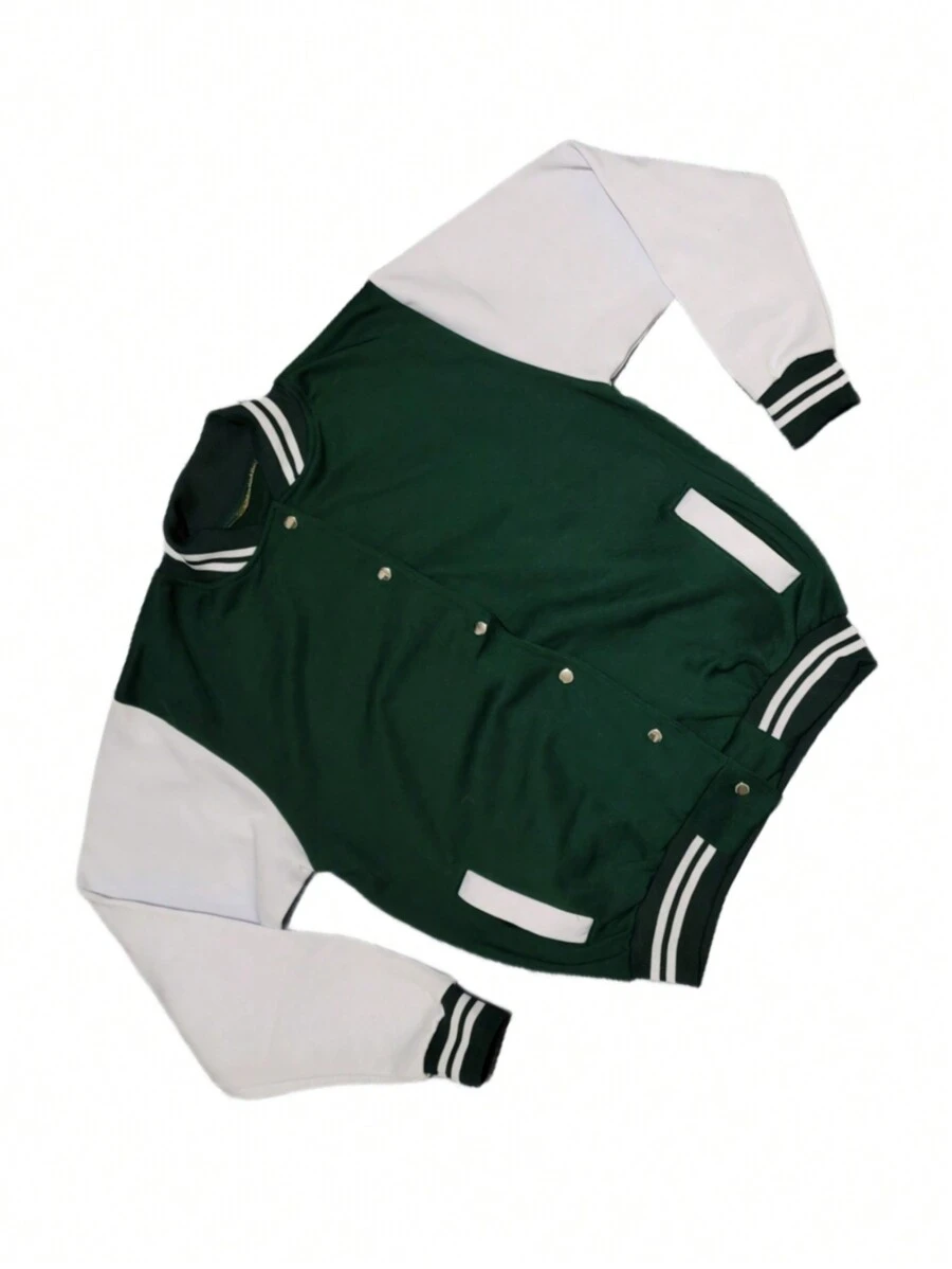 Chamarra beisbolera para caballero - Verde - Ver 1