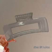 COOLERFIRE 1 Miếng Của phụ nữ Kích thước lớn Hình vuông Thạch Màu sắc Kẹp tóc , Cá mập Kẹp , Hàn Quốc Phong cách Phụ kiện tóc , Thích hợp Đối với Mặc hàng ngày - Xám - Xem 1