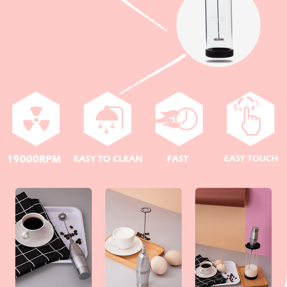 1 Pc, Handheld Coffee Maker, 3*AAA Batteries(Not Included), Speed