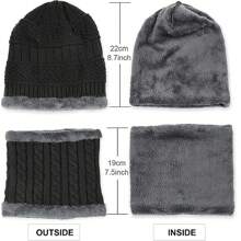 4pcs Kids Winter Hat, Scarf And Gloves Set, Warm Knitted Beanie Cap And Scarf For Children Aged 5-14 - Navy Blue - View 6