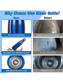 1個廚房配件絕緣水瓶,17盎司不銹鋼水瓶,雙層真空可重複使用不滲漏的運動水瓶杯,適用於跑步健身騎行兒童保溫保冷