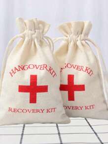 30 Pcs/Lot 10x14cm Storage Bags For Hangover Kits Wedding Bachelor Party Favors Package Linen Drawstring Pouches