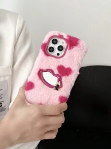 玫瑰粉红心形手机壳 - 设计手机壳 - 玫紅色 - 查看 5