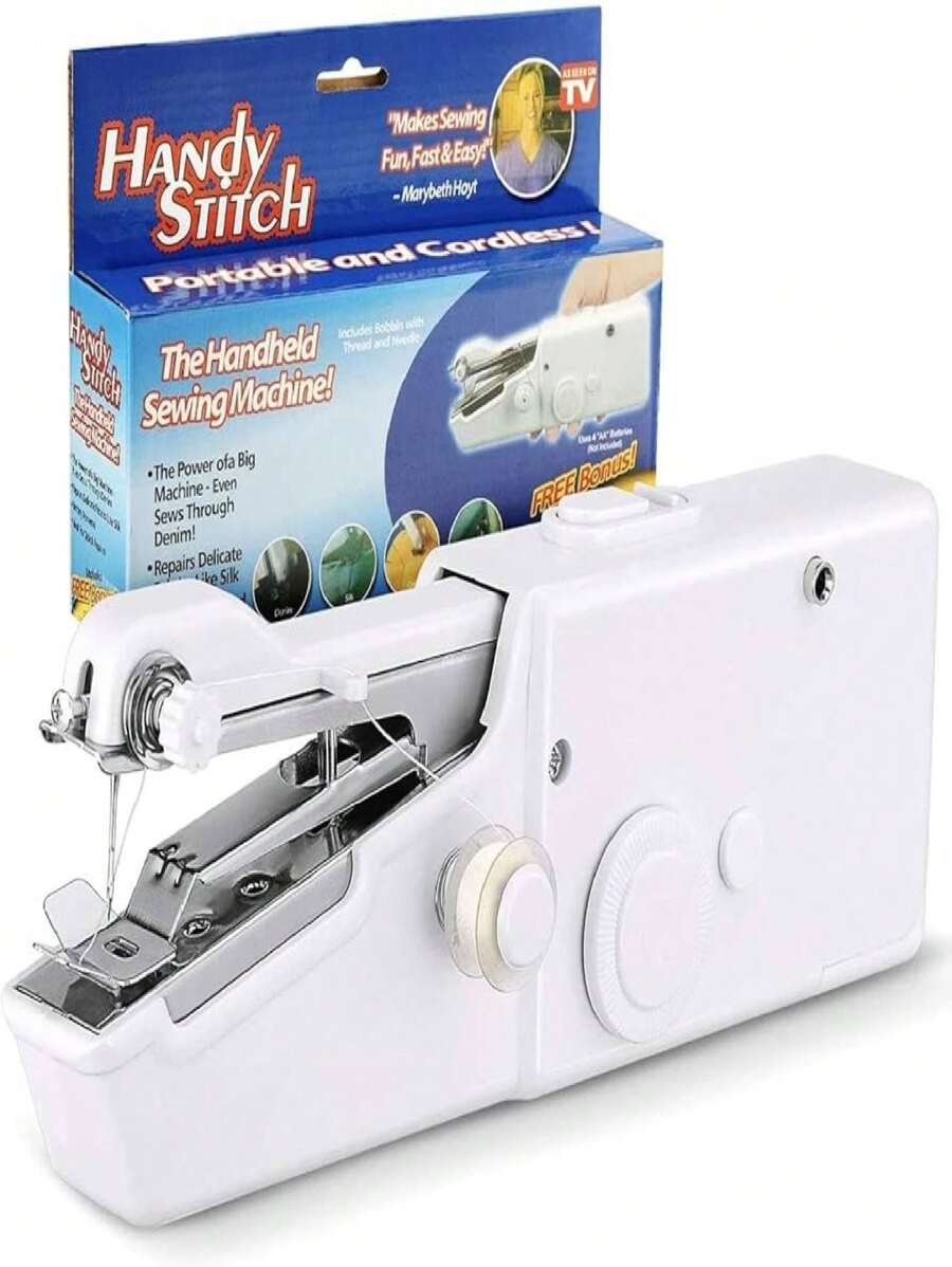 Maquina de coser de mano portatil mini cosedora de bolsillo - Blanco - Ver 1