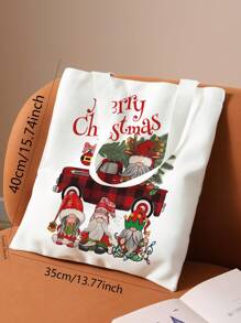 Christmas Santa Claus Pattern Double-Sided Printing Handbag Shoulder Tote Bag, Christmas Purse New Arrvial