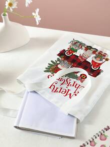 Christmas Santa Claus Pattern Double-Sided Printing Handbag Shoulder Tote Bag, Christmas Purse New Arrvial