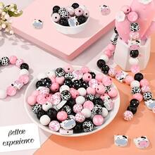 10入組有趣的牛主題手工diy珠子和流蘇配件套裝,附帶木珠和細繩 - 軍綠色 - 查看 5