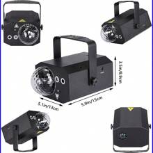 Party Lights Disco Ball Lights Dj Disco Lights LED Stage Strobe Lights Projector, Voice Control Remote Party Lights with 9.8ft USB Power Cord for Club Bar Holiday Christmas Dance Gift Birthday Wedding Home Decoration - Black - View 10