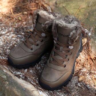 Winter Hot-selling Korean-style Pu Leather High-top Snow Boots With Non-slip, Wear-resistant And Thermal Features