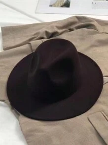 1 件咖啡棕色男女通用毛氈帽,西部牛仔風格,適合戶外活動和派對,牛仔帽 - 咖啡棕 - 查看 1