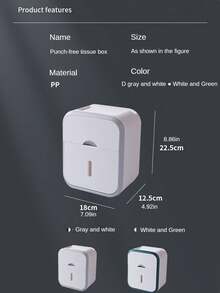 1 件壁掛衛生紙架附架子,綠色,無需鑽孔 - 綠色 - 查看 10