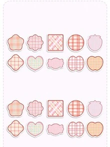 100入組迷人的形狀便簽簿,ins風格便利貼,不粘拼貼畫底座背景裝飾紙 - 粉色 - 查看 5