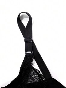 1pc Plus Size Women's Solid Color Flower Lace Hollow Out Ultra-Thin Single Underwire Bras