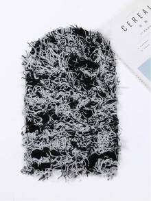 1件男性時尚提花針織毛帽,配有保暖的羊毛面料衬里和面罩,適用於冬季戶外活動