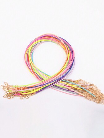 30pcs Wax Cord Necklace With Lobster Clasp, Braided Pu Leather Cord Necklace & Bulk Chain, Diy Jewelry Necklace & Bracelet Making