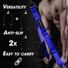 6-hole Triceps Rope Cable Attachment With Handle, Greater Range Of Motion For Triceps Pull Down, Sit Ups, Face Pull And Other Workouts In Professional Gyms - Blue - View 3