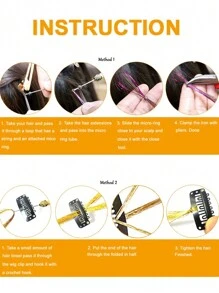 Phần mở rộng Tổng hợp Tóc số lượng lớn không có sợi ngang - Màu tím - Xem 5
