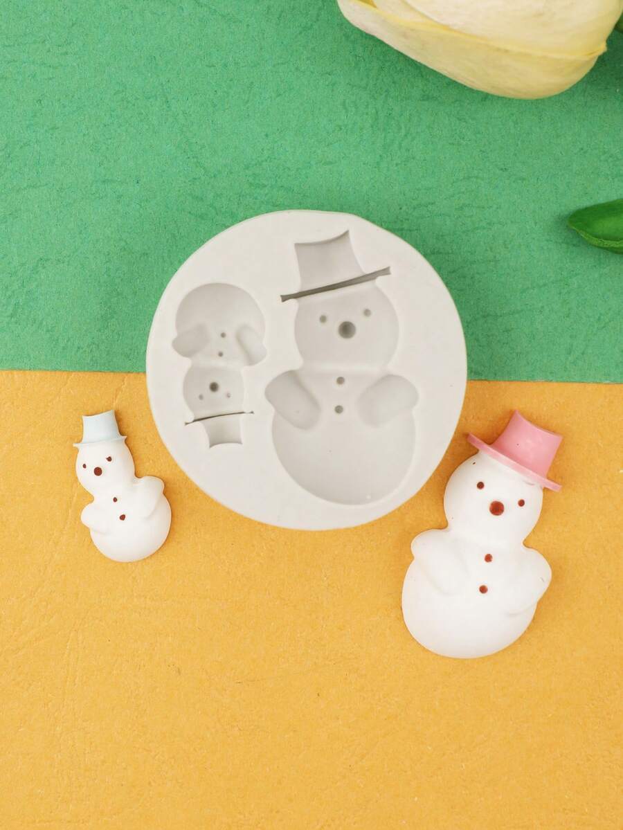 雪人帽子矽膠模具,用於製作翻糖,巧克力,diy手工黏土石膏裝飾飾品 - 灰色 - 查看 1