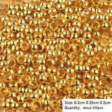 1入組 18K 金色金屬球壓接端珠 2/2.5/3 毫米塞子間隔珠適用於 DIY 珠寶製作配件 - 金色 - 查看 1