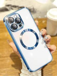 1 pièce Coque de téléphone magnétique électrolytique complètement enveloppée avec miroir, compatible avec iPhone 11, 15 Pro Max, 14 Pro Max