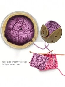 1 件木製紗線碗,帶蓋 Diy 紗線存儲容器,圓形紗線收納盒,帶孔針織羊毛收納籃,手工工藝鉤針套件收納盒,非常適合母親禮物 - 卡其色 - 查看 4