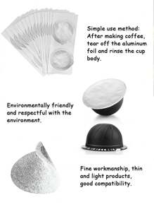 59MM Disposible Coffee Capsule Seals Foils WIth Empty Pods Kits Cream Foam Cafe Filter Lid Sticker For  Vertuo Plus Coffee Accessories - Reusable Coffee Pods Kits - View 7