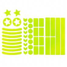 1套裝42入組自黏式反光貼紙適用於自行車安全,防水寵物材料,夜光車輪貼紙 - 綠色 - 查看 4