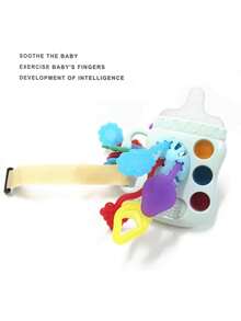 flykirin 嬰兒玩具。牛奶戰玩具,激發智力,安撫寶寶,讓寶寶活動手指,開發智力,可高溫消毒。搖晃時會發出清脆聲響。 - 彩色 - 查看 4