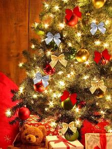 Christmas Bow Christmas Tree Decorations 48 Pcs 1 Pack - Gold - View 6