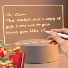 1PC  Note Board Creative Led Night Light USB Message Board Holiday Light With Pen Gifts For Children Girlfriend Decoration Night Lamp - White - View 4