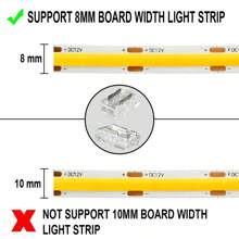 3 件 8 毫米端子 T 型連接器,適用於 Cob Dim Cct Rgb Led 燈條,cob 條 T 型連接器 - 藍色 - 查看 3