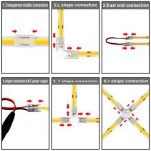 3 件 8 毫米端子 T 型連接器,適用於 Cob Dim Cct Rgb Led 燈條,cob 條 T 型連接器 - 藍色 - 查看 5