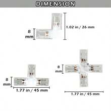 3 件 8 毫米端子 T 型連接器,適用於 Cob Dim Cct Rgb Led 燈條,cob 條 T 型連接器 - 藍色 - 查看 2