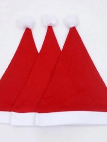 1 件紅色不織布兒童聖誕帽聖誕裝飾 - 紅白色 - 查看 4