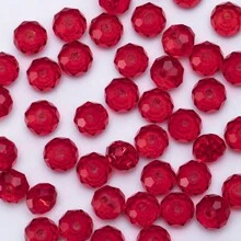 80 颗 6 毫米刻面玻璃水晶珠，颜色透明，适用于 DIY 手链、项链、耳环首饰制作 - 紅色 - 查看 6