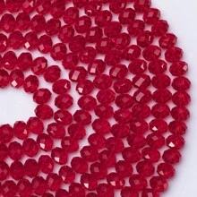 80 颗 6 毫米刻面玻璃水晶珠，颜色透明，适用于 DIY 手链、项链、耳环首饰制作 - 紅色 - 查看 4