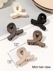 5件/套 4厘米 棕色交叉发夹 休闲爪夹 发夹 发夹 发夹 发夹 接发夹 秋冬发饰 女士度假装 - 彩色 - 查看 7