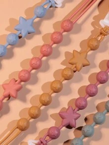 1pc Silicone Pacifier Clip 28cm With Anti-drop Strap, Blue - Blue - View 3