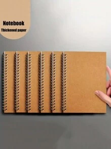 1 Cuaderno De Notas, Bloc De Notas Con Alambre Y Diario, 35 Páginas - Beis - Ver 1