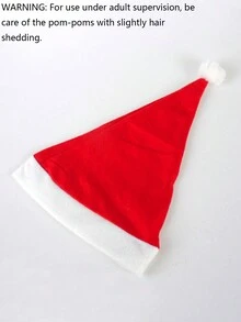 1 件紅色不織布兒童聖誕帽聖誕裝飾 - 紅白色 - 查看 3