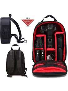 1pc Outdoor Red Durable Digital Slr Camera Backpack, Waterproof & Multifunctional & Breathable Camera Bag Camera Case Camera Accessories Photoshoot Photography For Business,Travel,School,College,Office - Red - View 1