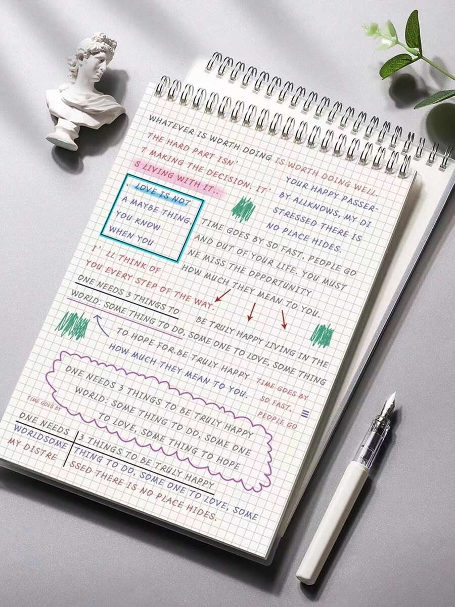 1 Cuaderno De Escritura De Hojas Sueltas B5 Con 80 Hojas - Blanco - Ver 1